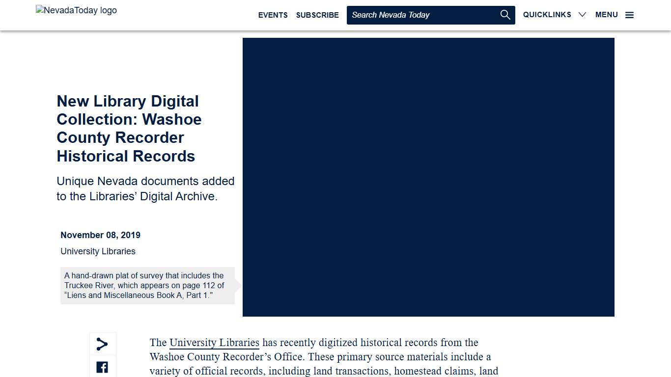 New Library Digital Collection: Washoe County Recorder Historical Records University of Nevada, Reno